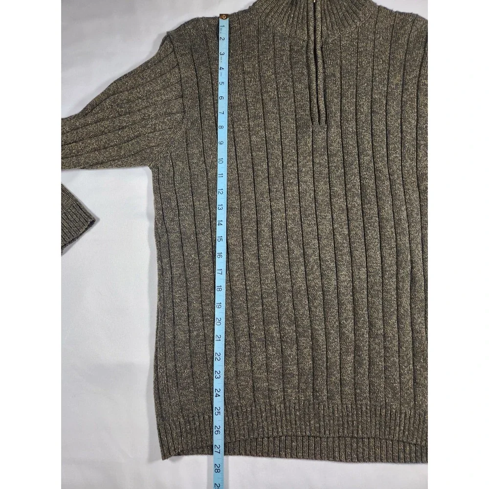 Oscar De La Renta Mens Quarter Zip Dark Gray‎ Knit Sweater Size XL